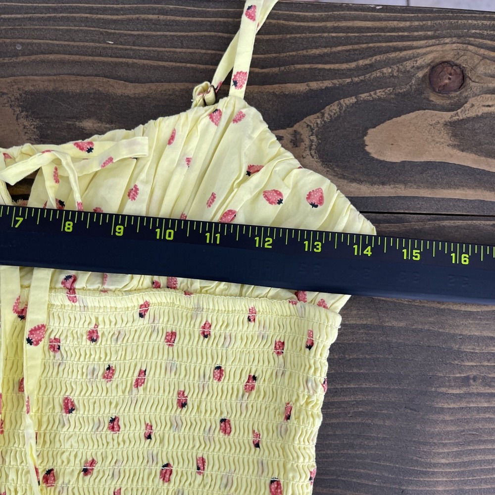 Free People Yellow Midi Dress with Strawberry Print - Picture 10 of 15